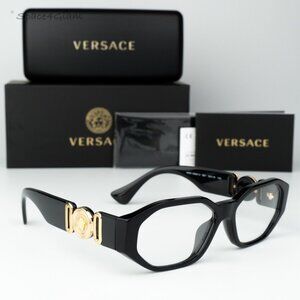 Versace Women Eyeglasses Black Clear Geometric VE3320U GB1 BRAND NEW